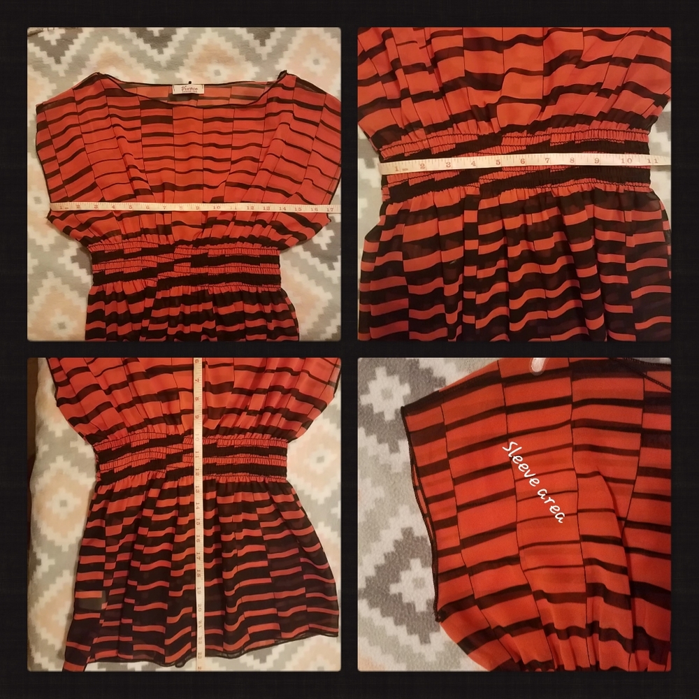 Vivace Sheer Stripes Top S NWOT - Picture 4 of 7